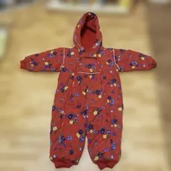 Hanna Anderson 子ども用 雪遊びウェア 赤色 花柄90cm