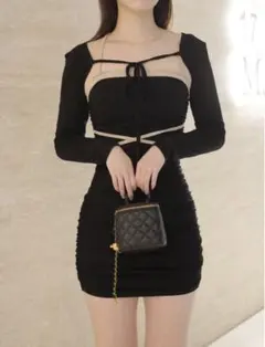 Ciel elmyu ‪‪バイカラータイトリボンミニワンピ