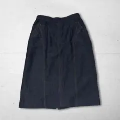 Vintage タイトスカート デニムスカート イエローステッチ カジュアル