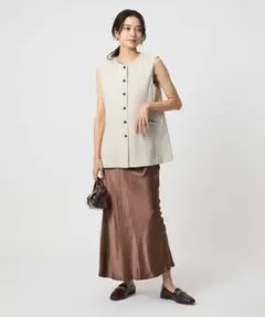 green label relaxing サテン ナロー スカート