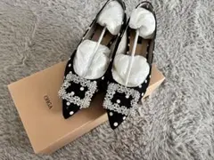 OHGA ドット柄 フラットシューズ