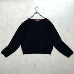 美品 MaxMara STUDIO ノーカラーカーディガン 黒 L 装飾ボタンのサムネイル