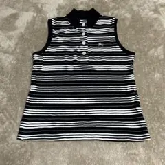 バーバリーロンドン　ノースリーブハイネックボーダーポロシャツ　2