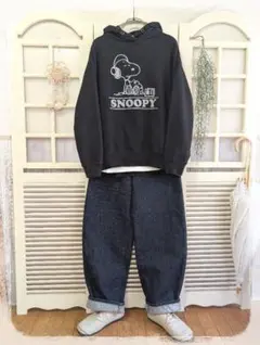 AmericanHolicスヌーピープリントフード付きパーカー★