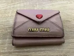 miu miu ピンク 三つ折り財布