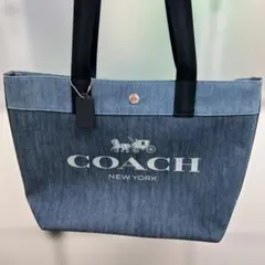 新品未使用‼️【COACH】デニムトートバッグ　ピンク中地　A4収納可能