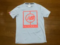 new balance football　ドライ半袖Tシャツ　M　ライトグレー