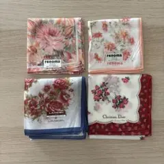 ハンカチセット 4枚 renoma LANCEL Dior