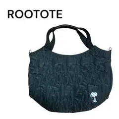 美品✨ROOTOTE スヌーピー トートバッグ ナイロン キルティング ブラック