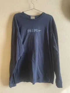 古着 Nike AIR ロゴ 長袖Tシャツ ネイビー