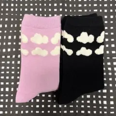 ユニクロ×マリメッコ　ソックス2足　　雲模様靴下