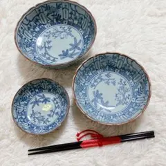 【新品】有田焼 盛り鉢 3点セット 染付 煮物鉢 サラダボウル 伝統工芸 青