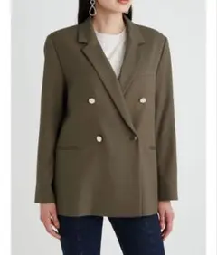 Mila Owen 金釦ダブルブレザ－ カーキ　0