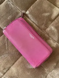 【COACH】長財布 ピンク ファスナー破損