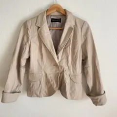 PENNYJULE ベージュ テーラードジャケット羊革 ビンテージ シワ加工