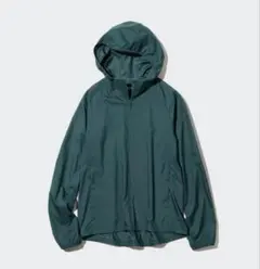 ユニクロ　ポケッタブルUVカットパーカ　ダークグリーン　ウィンドブレーカー XL