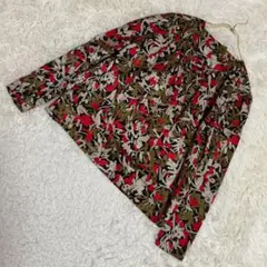 希少・極美品】 ChristianDior シルク ブラウスバラ柄 赤 S - メルカリ