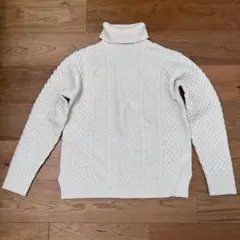 The Duffer ホワイト ケーブルニット セーター S