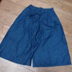 デニム ガウチョパンツ ゴムウエスト140