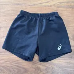 アシックス ブラック ショートパンツ　キッズ160 バレーボール　刺繍ロゴ