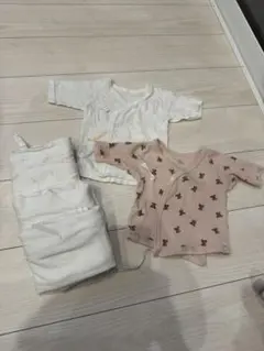 新生児ベビー服6点セット 2wayオール、短肌着、コンビ肌着、長肌着