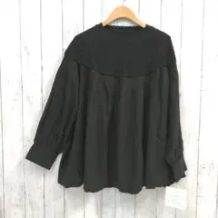 未使用 ジュクロイスソワ ニット プリーツ 長袖 ブラック M～Lサイズ