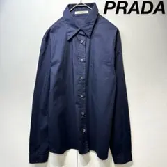 希少 美品 PRADA Aライン デザイン 長袖 レギュラーカラー シャツ 38のサムネイル