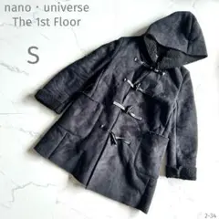 ナノユニバース【36→S】フード付き♡ダッフルコート♡ムートンコート♡裏ボア♡黒