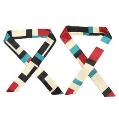 送料無料S97 スカーフ バッグ用スカーフ 細スカーフ ハンドルスカーフ 2枚組