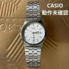 動作未確認。CASIO アナログ腕時計 クォーツ式 ステンレスベルト 日付曜日
