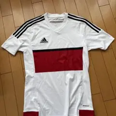 adidas climacool Vネックシャツ ホワイト/レッド