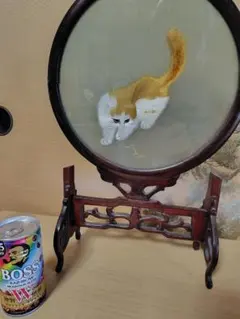 タ*ー様 にっこり猫と虹の刺繍フレーム ハンドメイド刺繍アート - メルカリ