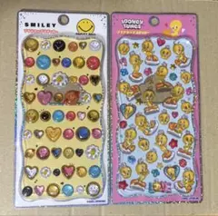 スマイリー、ルーニーテューンズ　プチドロップステッカー2シートセット