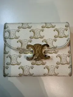 CELINE トリオンフ 三つ折り財布 ホワイト - メルカリ