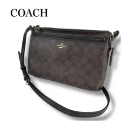 美品✨COACH コーチ シグネチャー レザー ショルダーバッグ マルチポーチ付