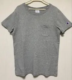 Champion グレー ポケット付き Tシャツ Lサイズ
