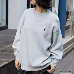 KANGOL カンゴール スウェットライククルーネックニットプルオーバー