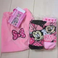 新品 ディズニー ミニー 巾着＆靴下 ソックス 6足セット 15〜20cm