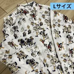 Captain Santa 総柄　長袖シャツ Lサイズ　トナカイ