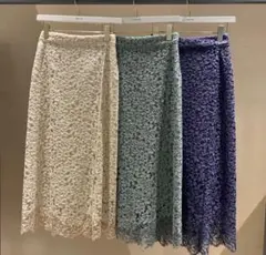 FRAY I.D フレイアイディー　バイカラーレーススカート　パープル