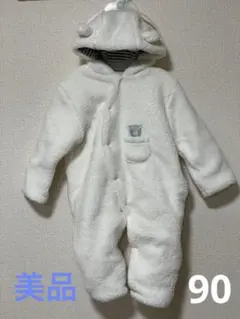 カバーオール　着ぐるみ　クマ耳　90