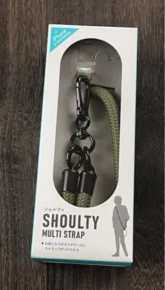 iPhone/スマートフォン対応 ショルダーストラップ 太丸紐タイプ カーキ