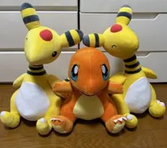 【新品タグ付】ポケットモンスター ぬいぐるみ 3体セット（デンリュウ・ヒトカゲ）