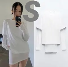 ZARA ダブルレイヤーTシャツ　S