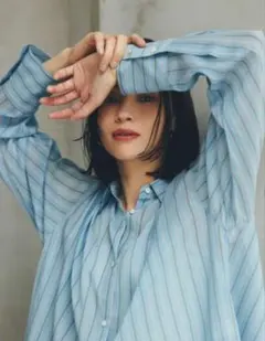 値下げ‼️ ストライプシャツ シアーシャツ ブラウス シャツ オーバーシャツ