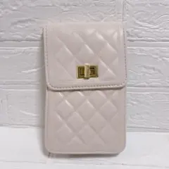 ショルダーバッグ レディース レザー スマホポーチお財布ポシェット ホワイト