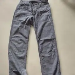 ストライプ柄ワークパンツ ボトムス カジュアルパンツ グレー系