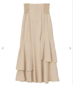 【COCODEAL】 9分丈ニットコルセットアシメティアードスカート