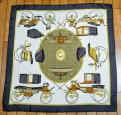 エルメス ヴィンテージスカーフ カレ90 シルクツイル 　折畳み式幌の馬車