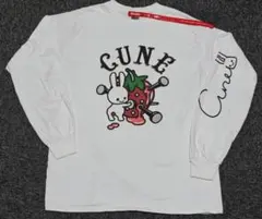 CUNE 長袖Tシャツ ホワイト イチゴウサギ Mサイズ